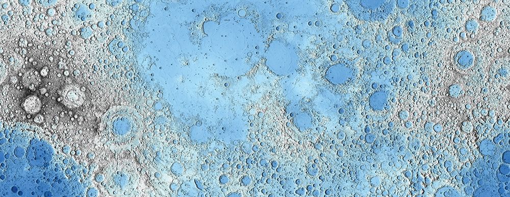 Unmarked Decorative Topographic Map of the Moon, Projection