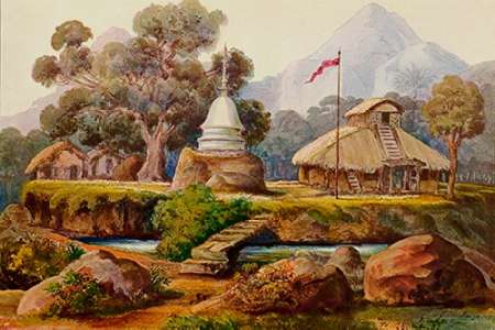 Buddha-Tempel bei Billahus-Oya Ceylon