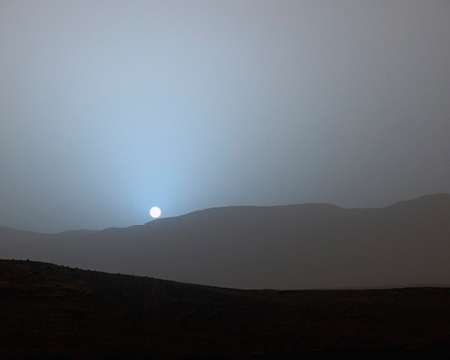 Martian Sunset in Gale Crater, April 15, 2015