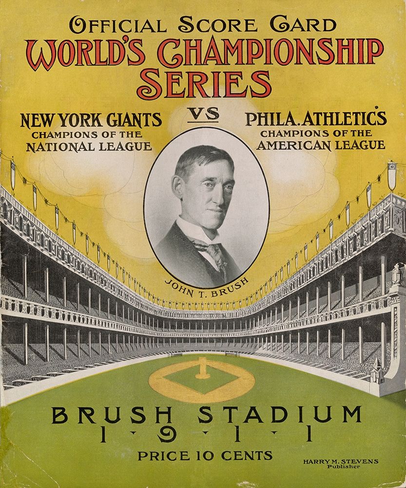 Offical Score Card Worlds Championship Series - New York Giants vs Philadelphia Athletics, 1880