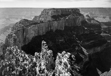 Close-in view of curred cliff, Grand Canyon National Park, Arizona, 1941