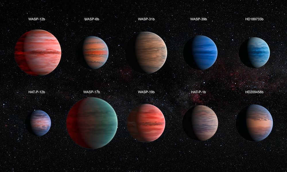 Artist Impression of Hot Jupiter Exoplanets - Annotated