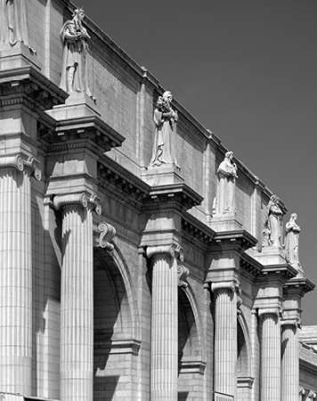 Union Station facade and sentinels, Washington, D.C. - Black and White Variant