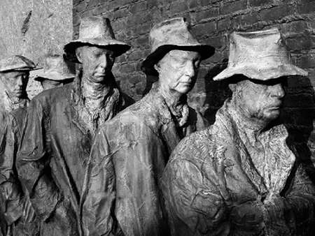 Breadline, F.D.R. Memorial, Washington, D.C. - Black and White Variant
