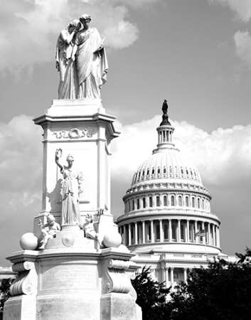 The Peace Monument located in Peace Circle on the grounds of the U.S. Capitol, First St. and Pennsyl