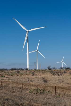 Wind turbines in Shackelford County, TX, northeast of Abilene