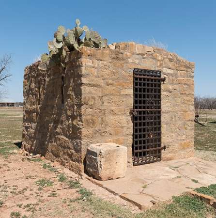 Restored civil jail at Fort Griffin townsite, near frontier Vintaget Fort Griffin in Shackelford C