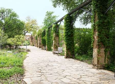 Paved walkway at the Lady Bird Johnson Wildflower Center, near Austin, TX