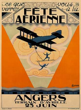 Fete Aerienne Angers - Vintage Aged Paper Style