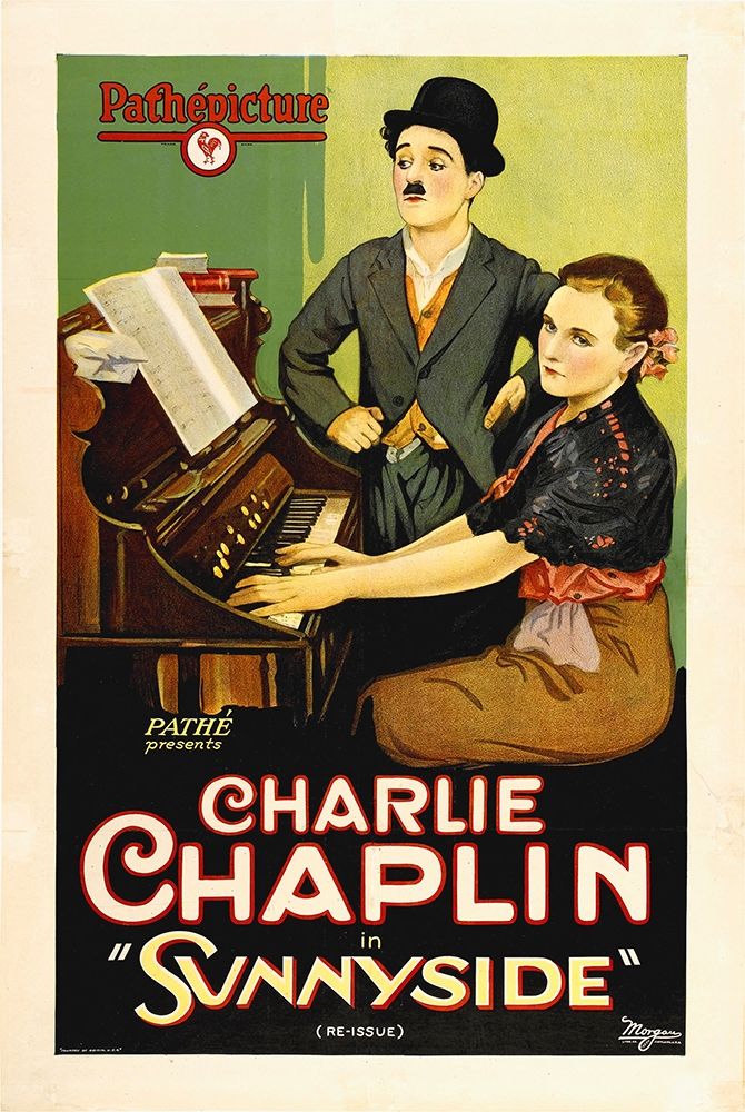Chaplin, Charlie, Sunnyside etched stone print