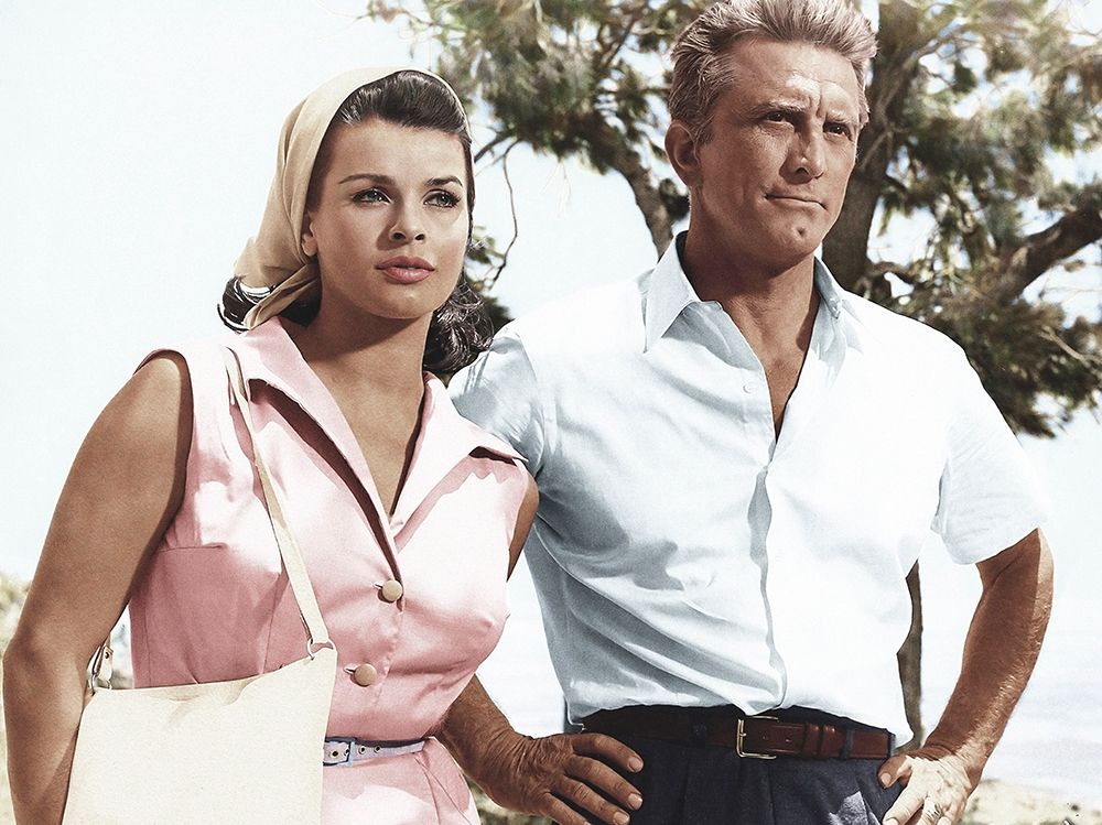 Senta Berger with Kirk Douglas