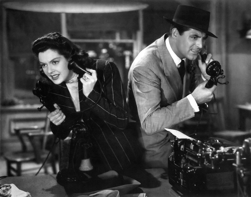 Cary Grant with Rosalind Russell - His Girl Friday