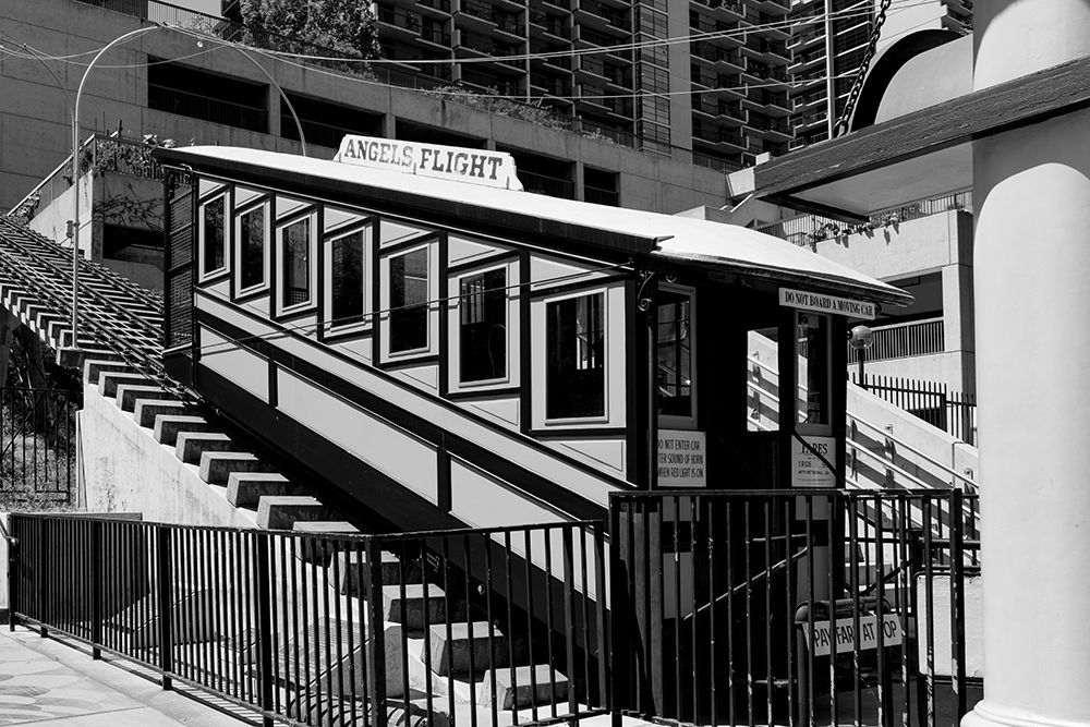 Angels Flight in the Bunker Hill district of Downtown Los Angeles California