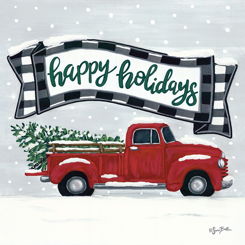 Happy Holidays Red Truck
