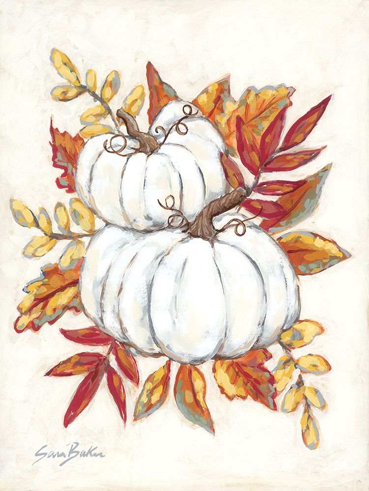 White Pumpkin Fall Foliage