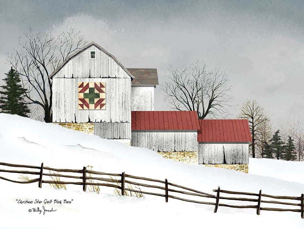 Christmas Star Quilt Block Barn