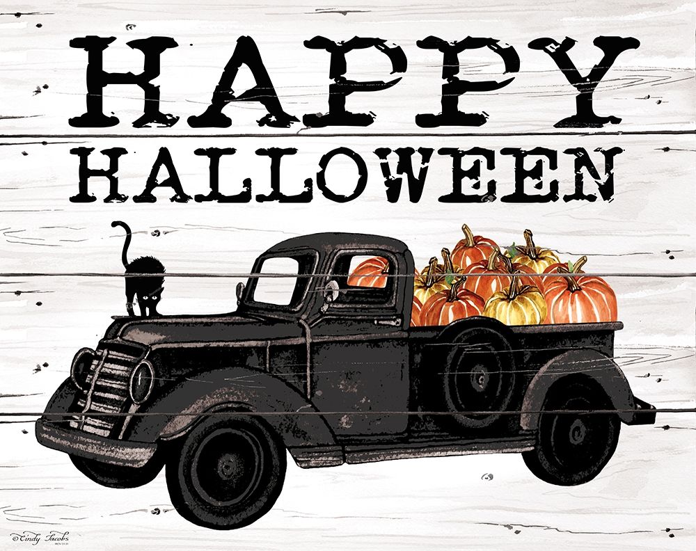 Happy Halloween Black Truck