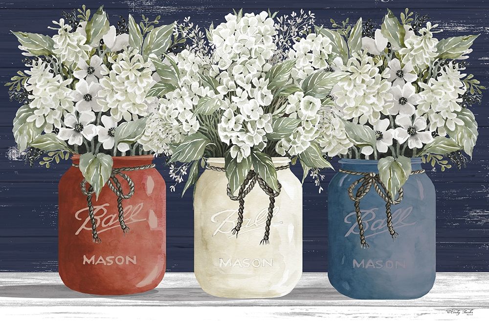 Red, White and Blue Jar Trio