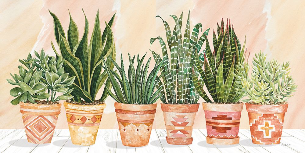 Aztec Potted Plants in a Row