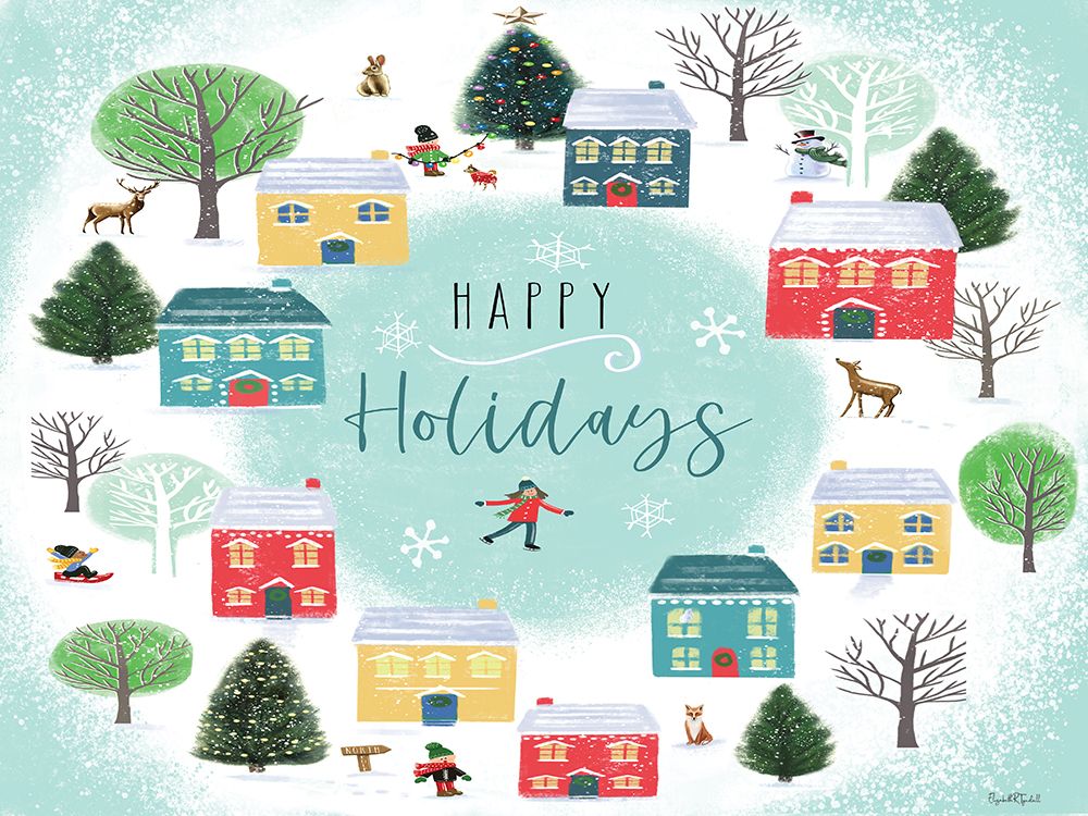 Happy Holidays Christmas Village