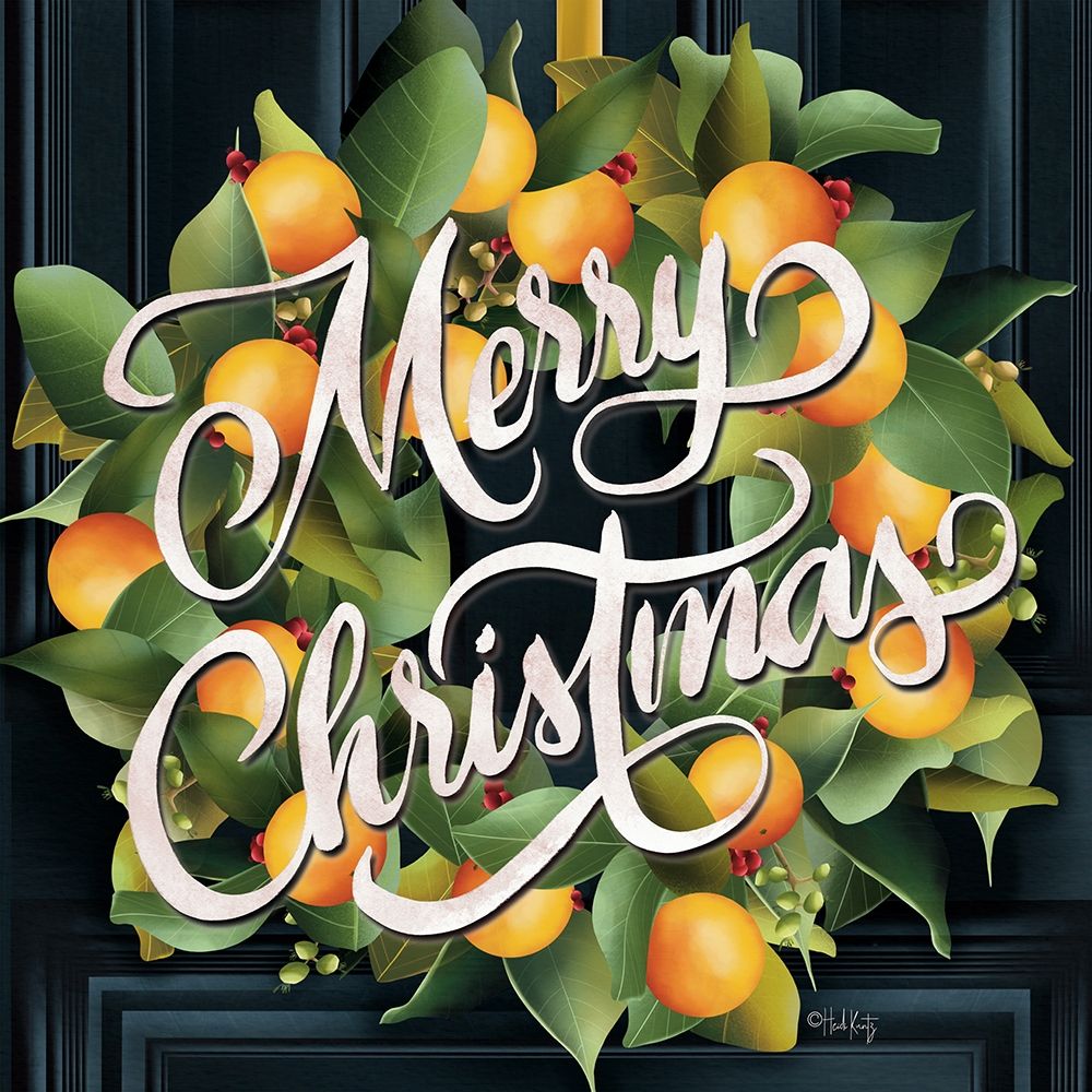 Merry Christmas Orange Wreath