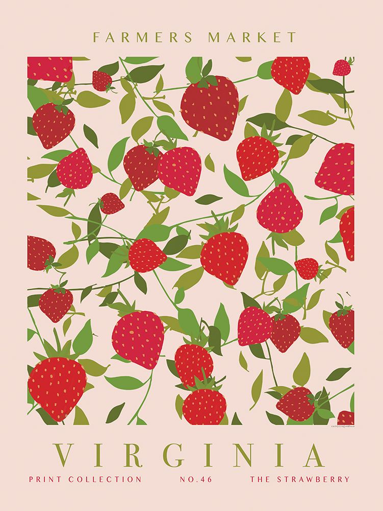 Farmers Market Strawberry Poster