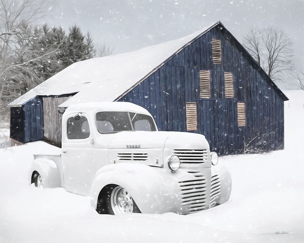 Winter Blue Barn