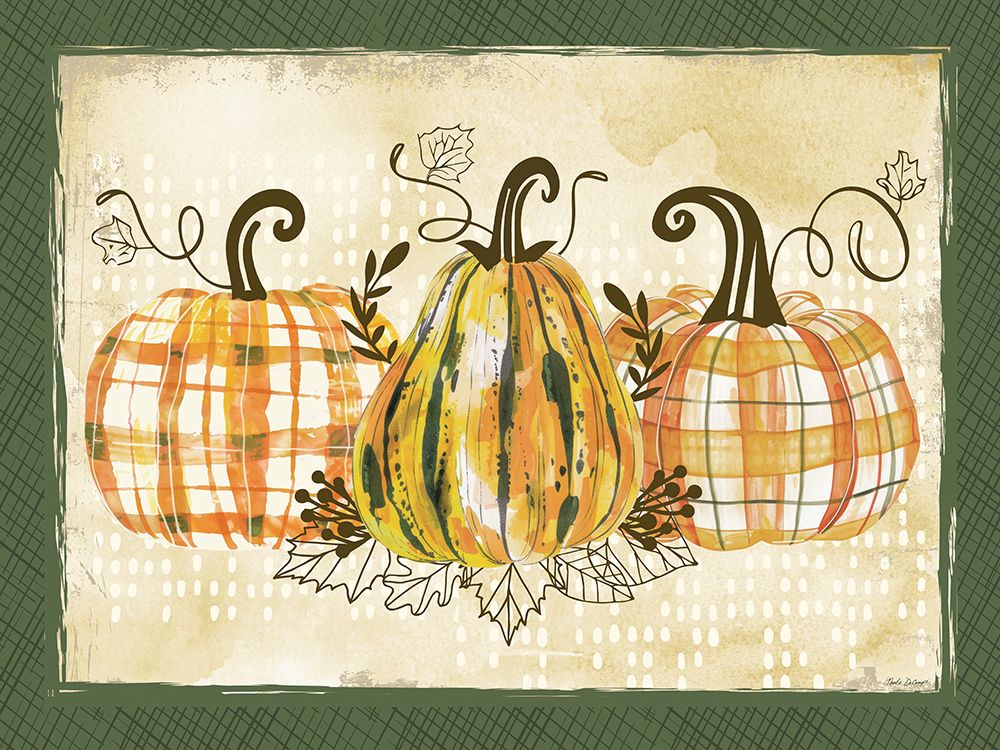 Three Plaid Pumpkins