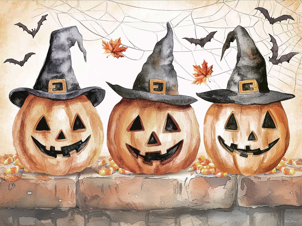 Trio Halloween Jack-O-Lanterns