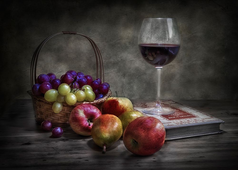 Wine-Fruit And Reading.