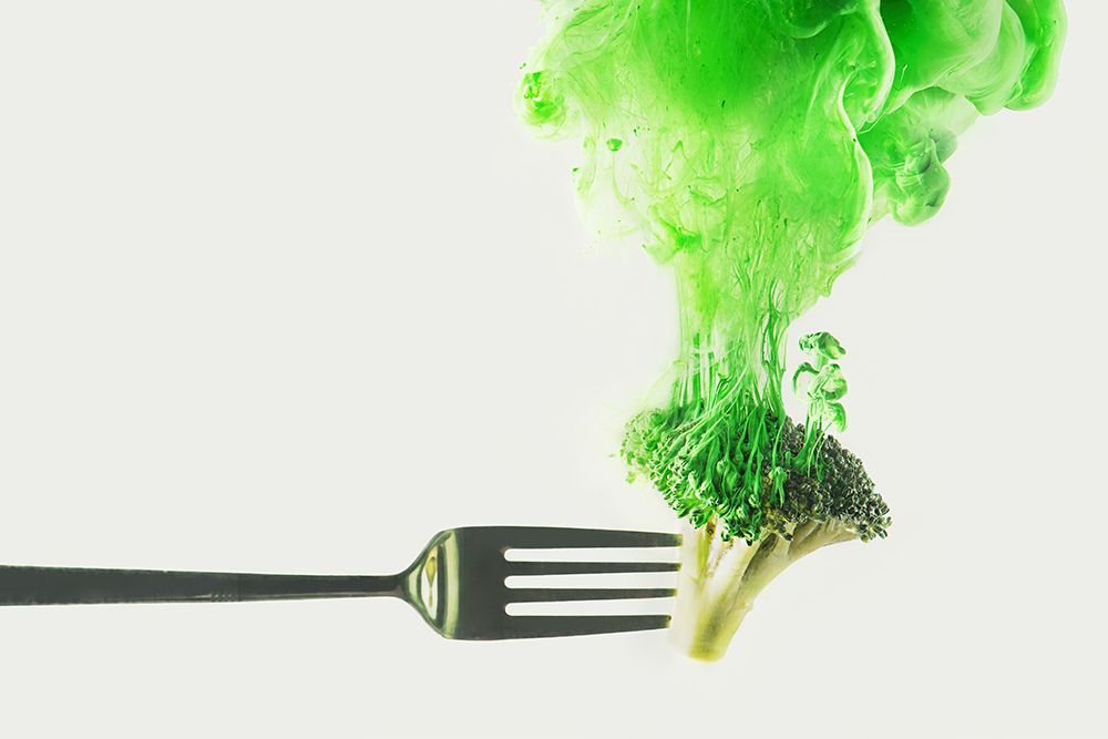 Disintegrated broccoli