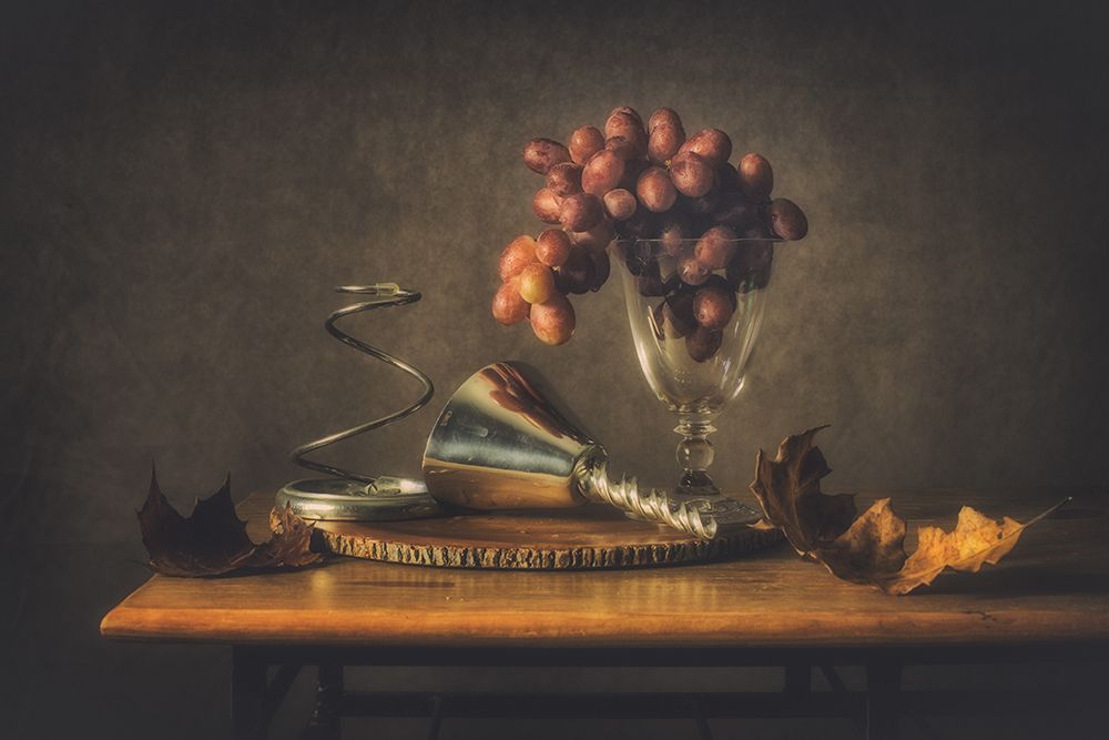 Stil life grape and wine