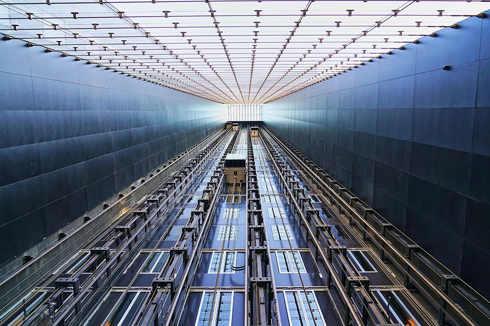 skyscraper elevators