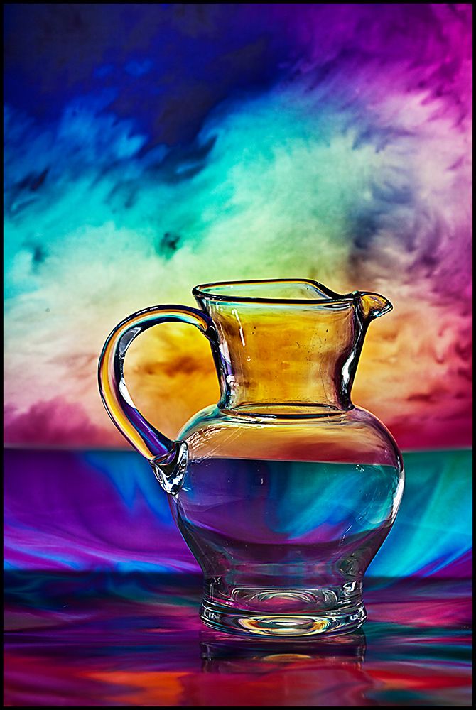 a glass water bowl