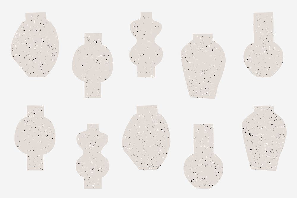 Abstract Vases Beige