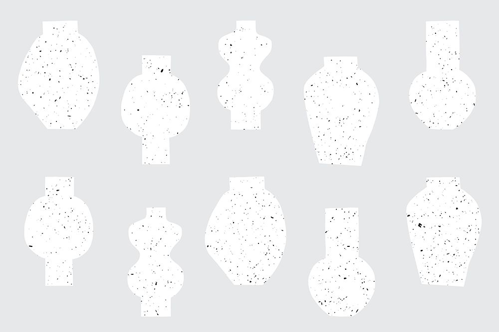 Abstract Vases White
