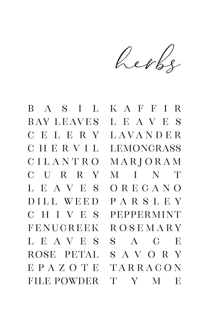 List of herbs