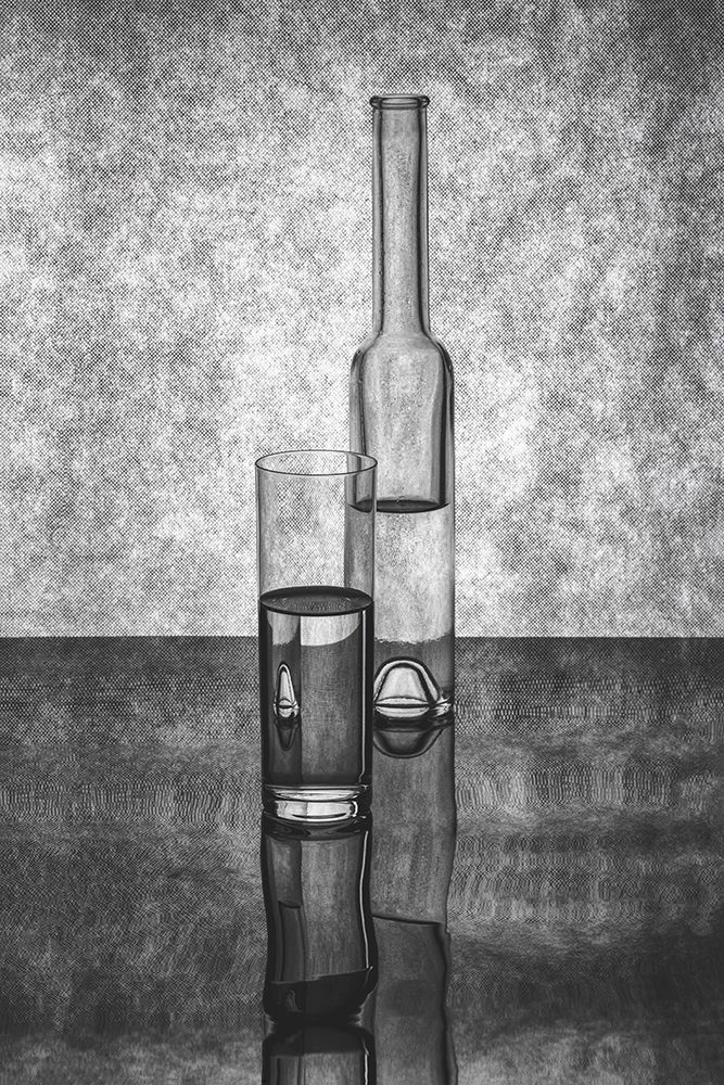 Black And White Still Life With Glass Utensils