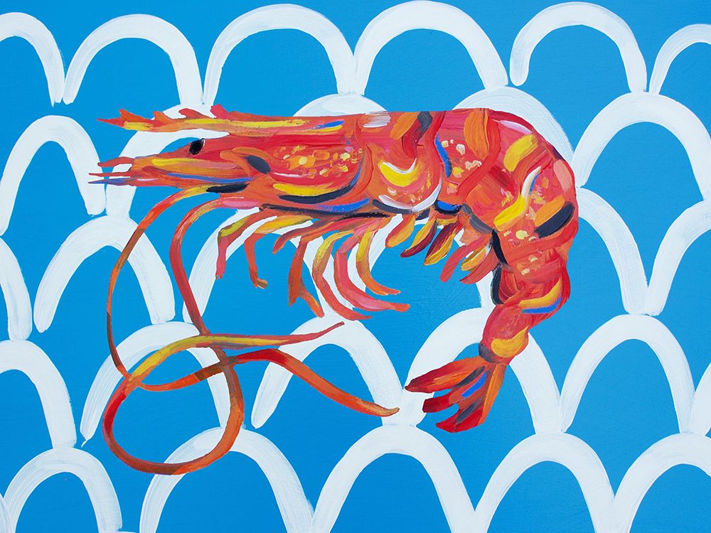 Prawn On Blue Wavey
