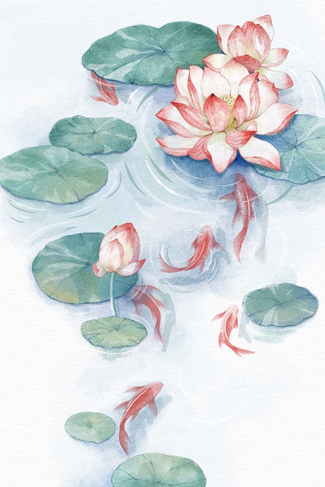 Lotus Pond Water Color home
