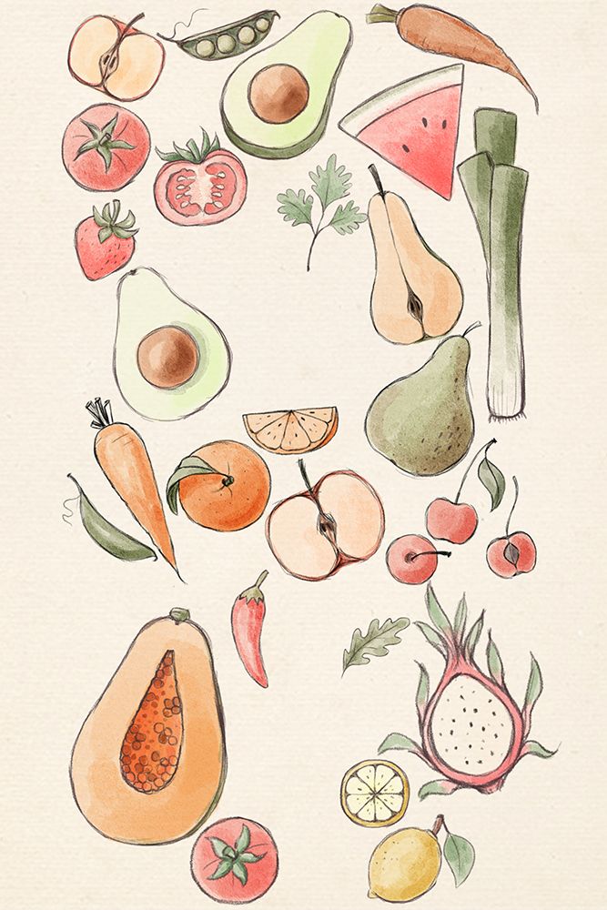 Tropical Vegetable illustration Lock