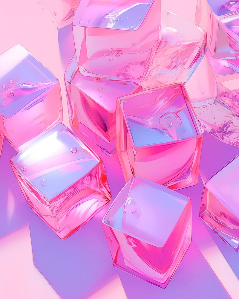 Pink Ice Cubes