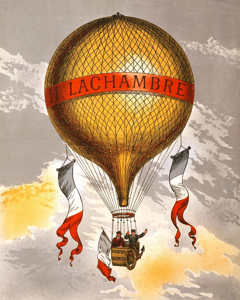 Balloon Labeled With Two Men Riding In the Basket 1880
