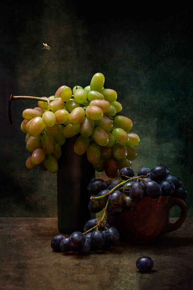 Still Life With Grapes And A Bee