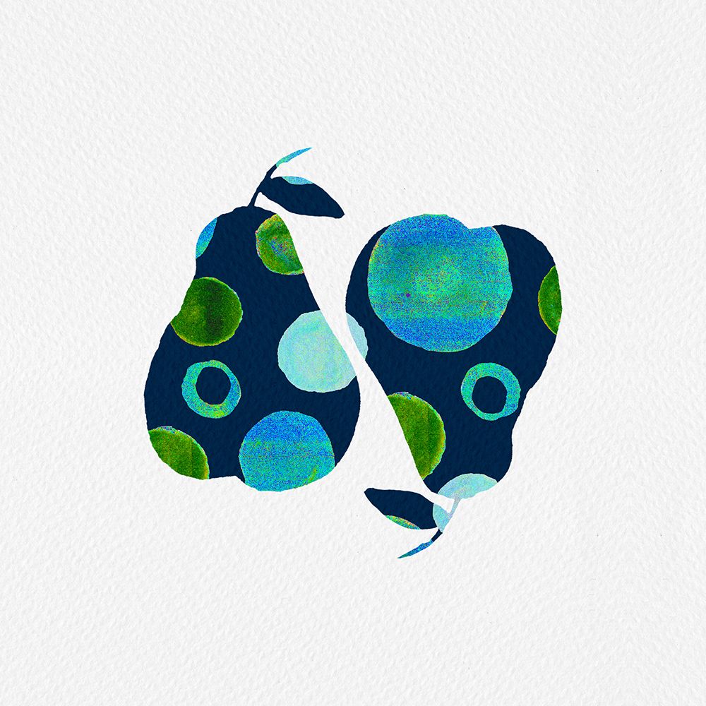 Pears Blue Green Circles Silhouette