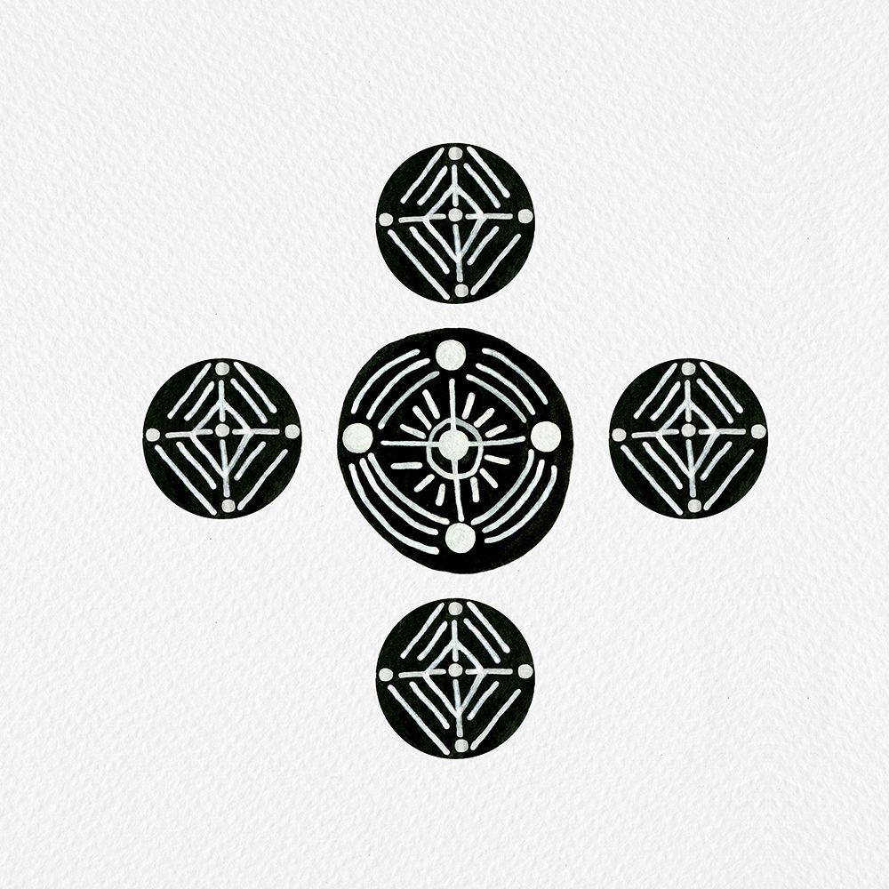 Tribal Ethnic Circles 2 Geometric Black White