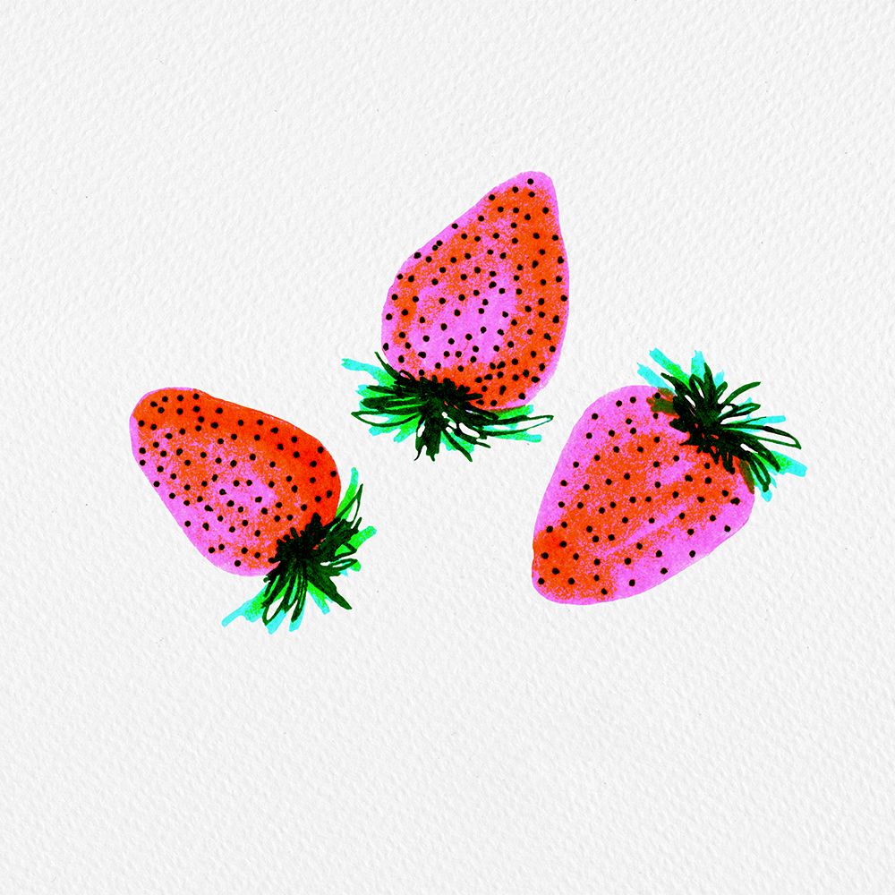 Red Lavender Sweet Strawberries Fruit