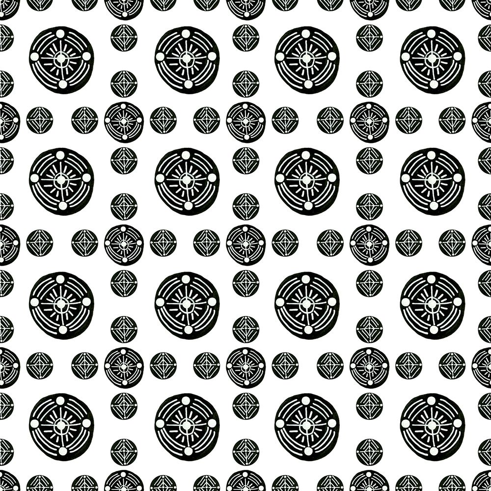 Black White Tribal Ethnic Circles Geometric
