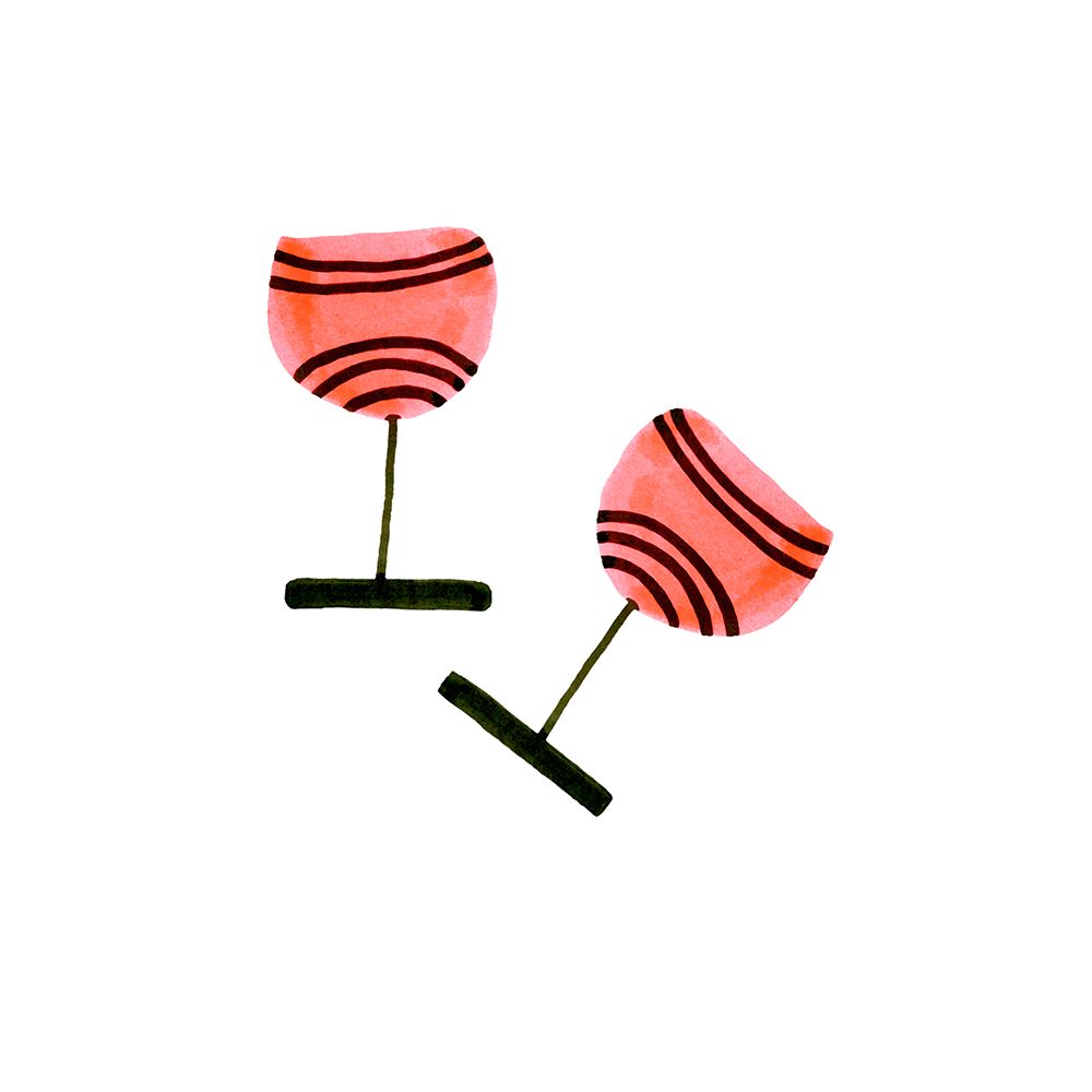 Wine Glasses Pair Coral