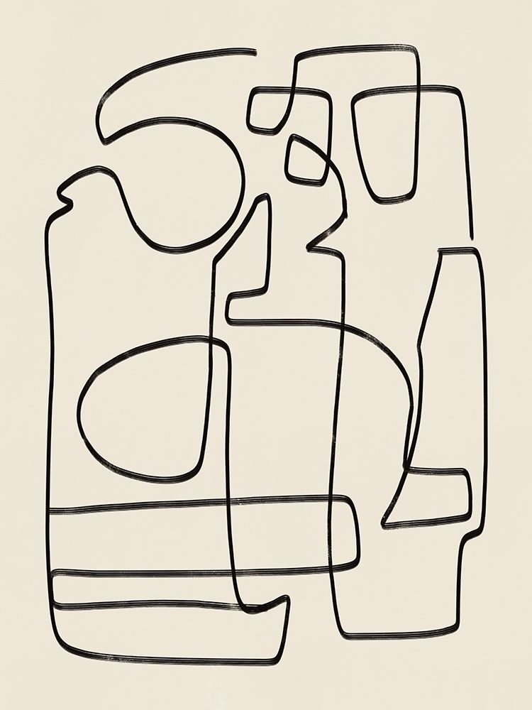 Warm Abstract Line Art Study